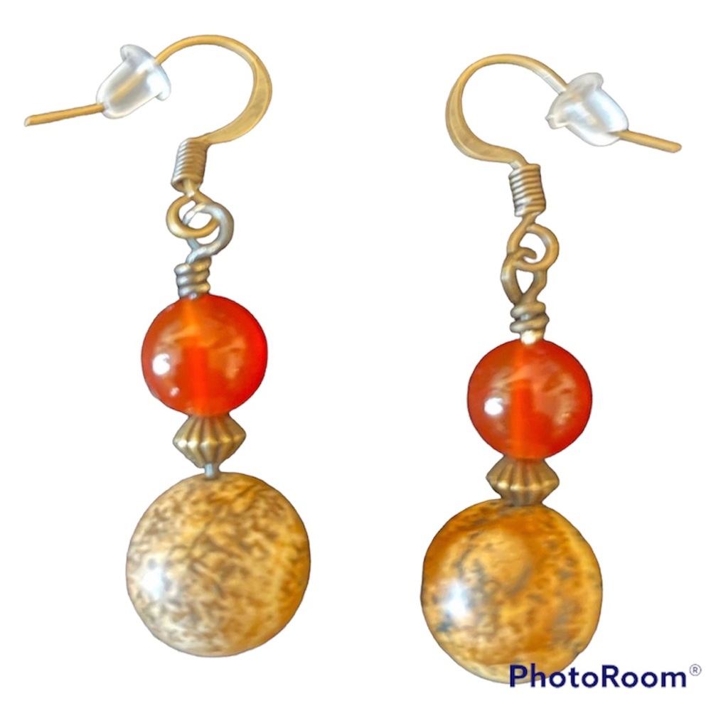 Picture Jasper & Carnelian Earrings